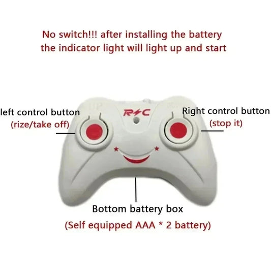 HOMEFISH Rechargeable Mini RC Drone Remote Safe Fall-resistant RC Helicopters Drone ChildrenToys(No remote control battery)